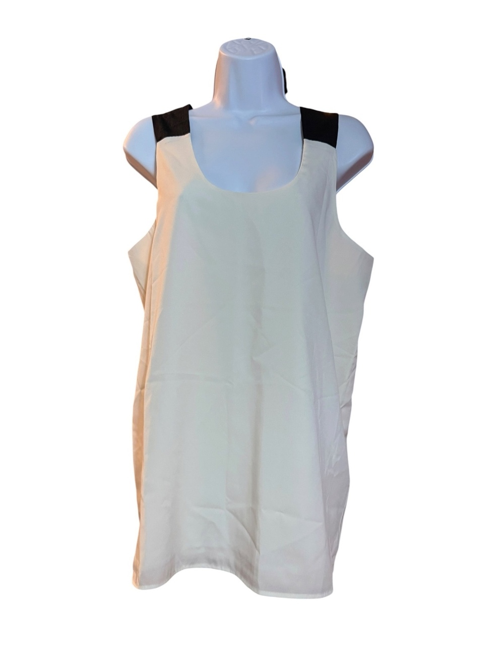Banana Republic Stylish Cream and Black Sleeveless Top